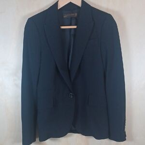 Zara Woman Single Breasted Blazer, Pockets, Button Closure, Vent Slit, Lined